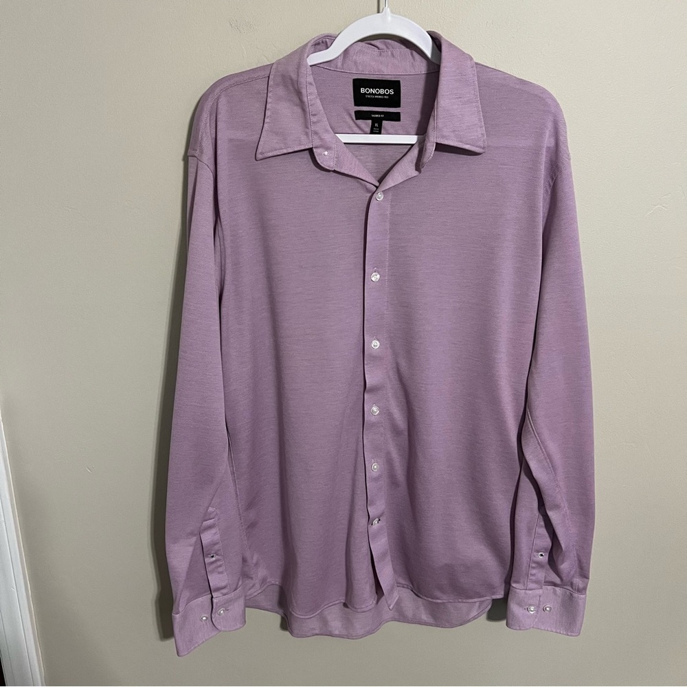 Bonobos Lavender Men’s Tailored Fit Button Up Long Sleeve Dress Shirt size XL